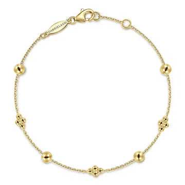 GABRIEL & CO- 14K Yellow Gold Bujukan Beads Station Bracelet